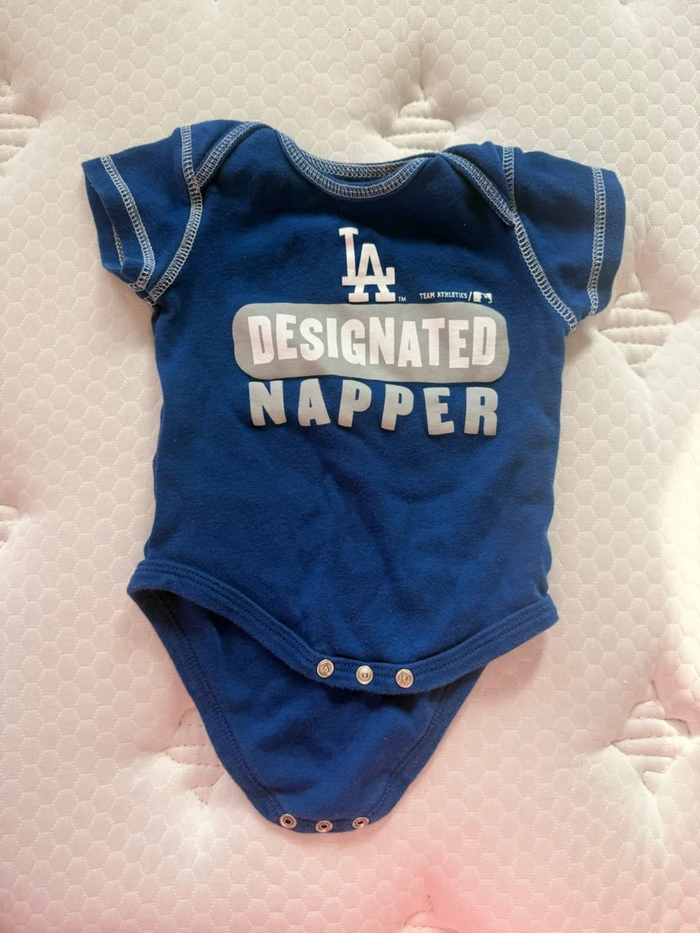 LA Dodgers 'Designated Napper' Navy Baby Bodysuit